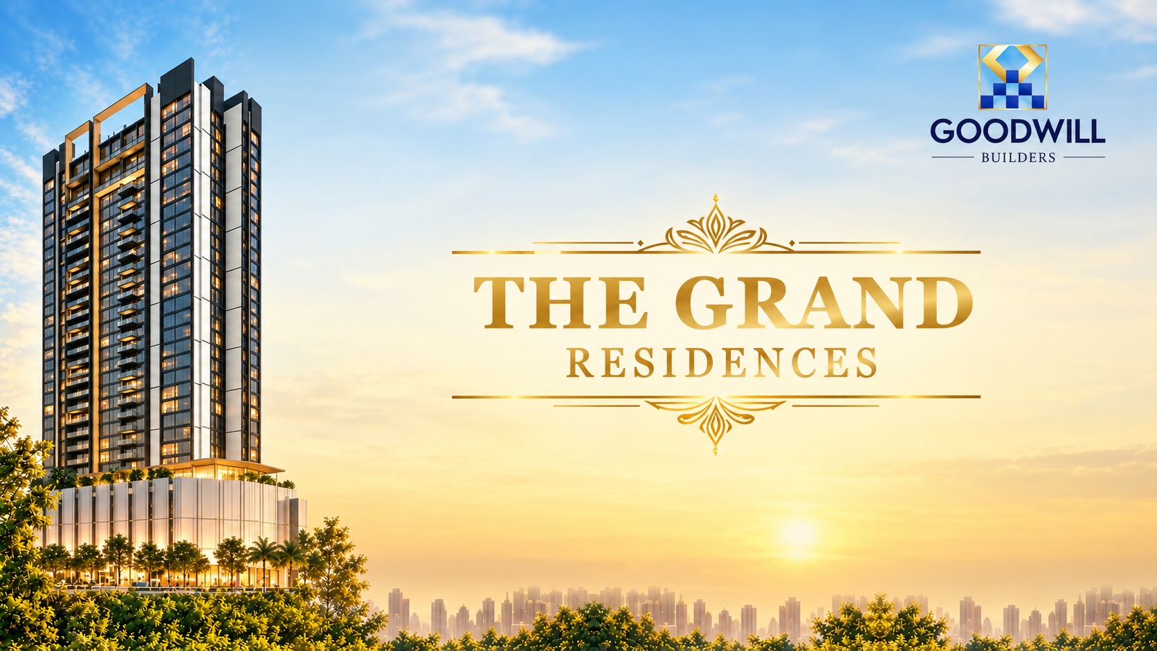 The Grand Residences tower in Borivali East by Goodwill Builders